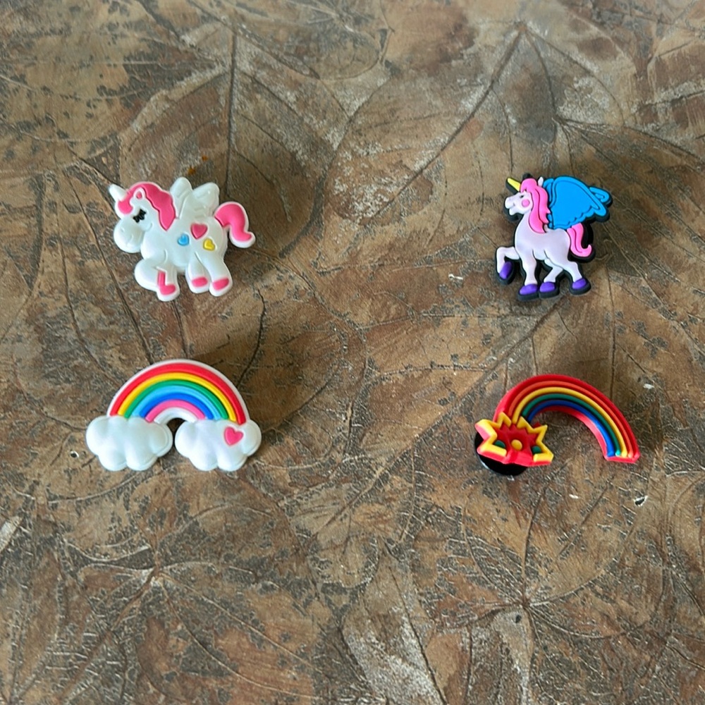 Rainbow 🌈 and Unicorn inspired shoe charms bundle